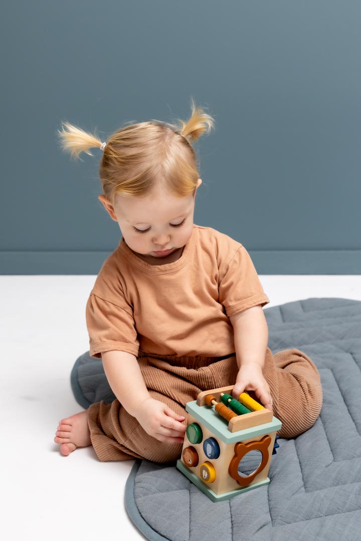 Wooden small activity cube